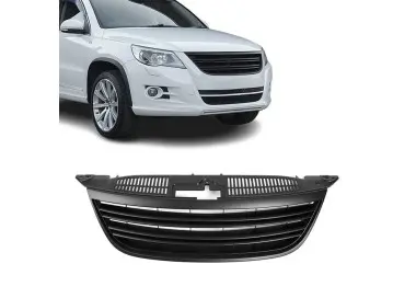 Priekinės grotelės be ženkliuko skirtos VW Tiguan (07-11), juodos
