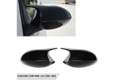 M style Veidrodėlių Dangteliai, komplektas skirtas BMW E90 / E91 (05-08), juodi blizgūs