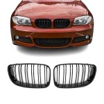 Performance grotelės skirtos BMW E81 / E82 / E87 / E88, dvigubos, juodos blizgios