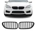 Performance dvigubos Grotelės tinkančios BMW F06 / F12 / F13 (11-18), juodos
