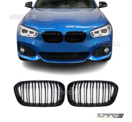 Performance kidney grille for BMW F20 / F21 LCI (15-19), glossy black 