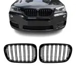 Performance priekinės grotelės skirtos BMW X3 F25 PRE-LCI (11-14), dvigubos blizgios