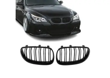 Performance Priekinės Grotelės skirtos BMW E60 / E61, dvigubos, juodos blizgios