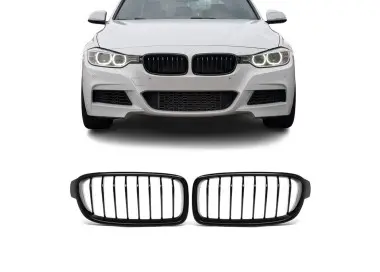 Priekinės Grotelės tinkančios BMW F30 / F31 (11-18), blizgios juodos