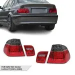 LED Galiniai Žibintai, komplektas skirtas BMW E46 (01-05) Sedan, su tamsintais posūkiais
