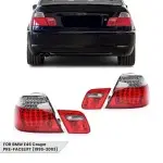 LED Galiniai Žibintai, komplektas skirtas BMW E46 (99-03) Coupe, su skaidriais posūkiais