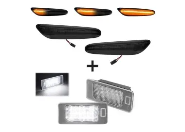 LED dinaminiai posūkiai ir LED numerių apšvietimas, komplektas skirtas BMW E82 / E88