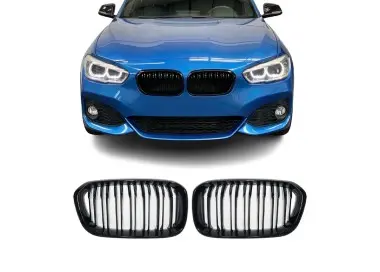 Performance priekinės dvigubos grotelės tinkančios BMW F20 / F21 LCI (15-19), blizgios