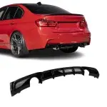 Performance galinis Difuzorius skirtas BMW F30 / F31 su M-Pack (335 / 340), juodas blizgus