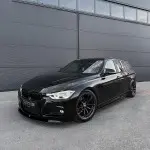 Performance Front bumper Lip for BMW F30 / F31, glossy black V2: EXTRA-STRONG VERSION