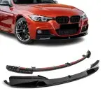 Performance Front bumper Lip for BMW F30 / F31, glossy black V2: EXTRA-STRONG VERSION