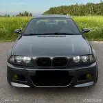M3 išvaizdos Priekinis Bamperis, skirtas BMW E46 sedan / touring / coupe (98-05), su geltonais priešrūkiniais