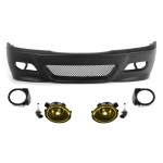 M3 išvaizdos Priekinis Bamperis, skirtas BMW E46 sedan / touring / coupe (98-05), su geltonais priešrūkiniais