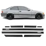 M išvaizdos Platūs šoniniai Durų Moldingai, komplektas skirtas BMW E36 Coupe / Cabrio (90-99)