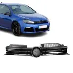 R20 išvaizdos Priekinės Grotelės skirtos VW Golf MK6 (06-13), juodos blizgios