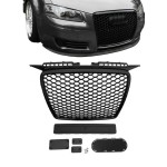 RS look priekinės grotelės skirtos Audi A3 8P (05-08), juodos blizgios