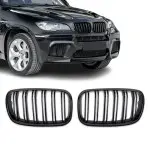 Performance priekinės Grotelės skirtos BMW E70 X5 / E71 X6, Dvigubos, blizgios