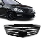 Priekinės Grotelės skirtos Mercedes-Benz W221 (09-13) su vieta distronikui, juodos blizgios