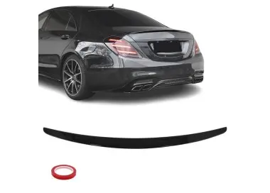 Spoileris ant bagažinės dangčio skirtas Mercedes-Benz W222 (13-20), juodas blizgus