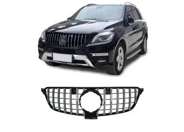Priekinės grotelės skirtos Mercedes-Benz GLE W166 (15-19), juodos + chromuotos