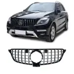 Priekinės grotelės skirtos Mercedes-Benz GLE W166 (15-19), juodos + chromuotos