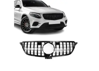 Priekinės grotelės skirtos Mercedes-Benz GLE C292 (15-19), juodos blizgios