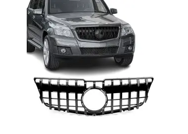 Priekinės grotelės, skirtos Mercedes-Benz GLK X204 (08-12), juodos blizgios