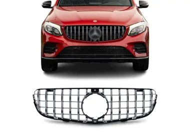 Priekinės grotelės skirtos Mercedes-Benz GLC W253 / C253 / X253 (15-19), juodos + chromuotos