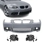M3 išvaizdos Priekinis Bamperis, skirtas BMW E92 / E93 (06-10), su skaidriais priešrūkiniais