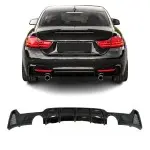 Performance galinio bamperio Difuzorius tinkantis BMW F32 / F33 / F36, (435 / 440) M-Pack, juodas blizgus
