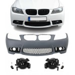 M3-style Front Bumper for BMW E90 / E91 LCI (08-11), with smoked fog lights