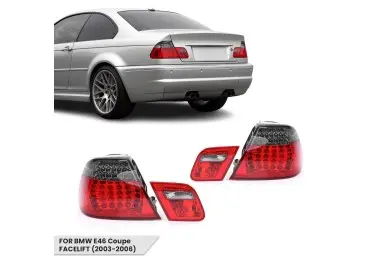 LED Galiniai Žibintai, komplektas skirtas BMW E46 (03-06) Coupe, su tamsintais posūkiais