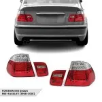 LED Galiniai Žibintai, komplektas skirtas BMW E46 (98-01) Sedan, su skaidriais posūkiais