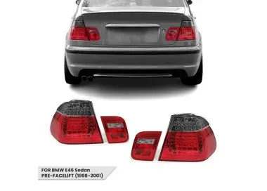 LED Galiniai Žibintai, komplektas skirtas BMW E46 (98-01) Sedan, su tamsintais posūkiais