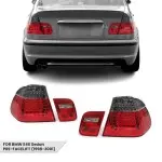 LED Galiniai Žibintai, komplektas skirtas BMW E46 (98-01) Sedan, su tamsintais posūkiais