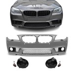 M5-inspired Front Bumper for BMW F10 / F11 PRE-LCI (10-13), with smoked fog lights