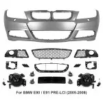 M-Pack LCI-look Front Bumper for BMW E90 / E91 PRE-LCI (05-08), with smoked fog lights