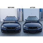M-Pack LCI-look Priekinis Bamperis, skirtas BMW E90 / E91 PRE-LCI (05-08), su tamsintais priešrūkiniais