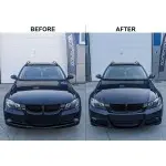M-Pack LCI-look Priekinis Bamperis, skirtas BMW E90 / E91 PRE-LCI (05-08), su tamsintais priešrūkiniais