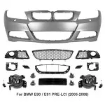 M-Pack LCI-look Priekinis Bamperis, skirtas BMW E90 / E91 PRE-LCI (05-08), su skaidriais priešrūkiniais