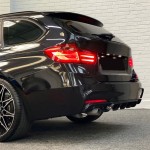 Performance galinio bamperio Difuzorius skirtas BMW F30 / F31 su M-Pack (316 / 318 / 320), juodas blizgus