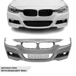 M-Pack Priekinis Bamperis skirtas BMW F30 / F31, be PDC, su žibintų apiplovimo angomis