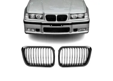 M3 išvaizdos Priekinės Grotelės skirtos BMW E36 facelift (96-99), juodos blizgios