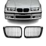 M3 išvaizdos Priekinės Grotelės skirtos BMW E36 facelift (96-99), juodos blizgios