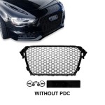 RS išvaizdos Priekinės Grotelės skirtos Audi A4 / S4 B8.5 (12-15) be PDC, juodos blizgios