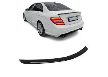 Spoileris skirtas Mercedes-Benz W204 sedanui (07-14), juodas blizgus