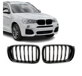 Kidney grille for BMW X3 F25 LCI / X4 F26, glossy black