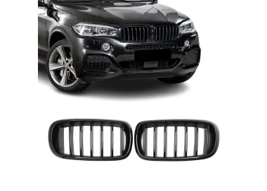 Priekinės Grotelės skirtos BMW F15 X5 / F16 X6 (14-19), juodos blizgios