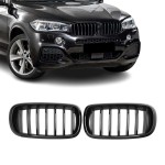 Priekinės Grotelės skirtos BMW F15 X5 / F16 X6 (14-19), juodos blizgios