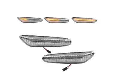 LED dinaminių posūkių ant sparnų komplektas tinkantis BMW E81 / E82 / E87 / E88 (04-13), balti